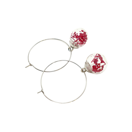 earrings with dry red flowers1